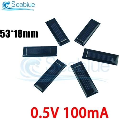 5Pcs/lot 0.5V 100mA Mini Solar Panel Solar Cells Photovoltaic Panels Module Sun Power Battery Phone Charger DIY 53*18*2.5mm