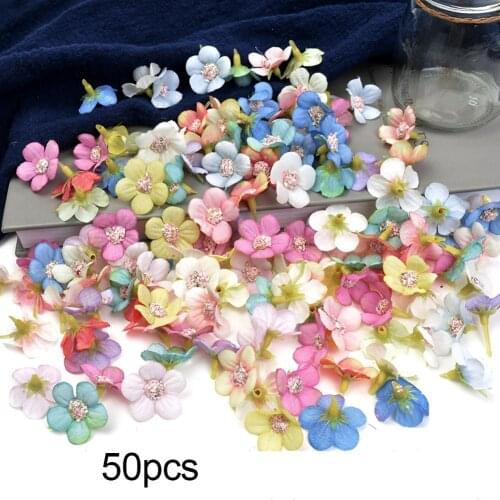 50Pcs Multicolor Mini Simulation Marguerite Flower Heads DIY Parts Home Decor