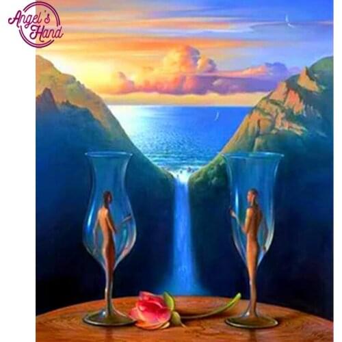 Diamond Embroidery"Scenery"Patterns Rhinestone Mosaic,5D Diamond Painting Cross Stitch Waterfall Handmade Kits Home Deco