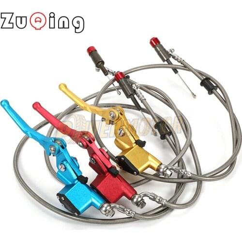 Aluminium Hydraulic Clutch 900/1200mm Silver Lever Master Cylinder For 125-250cc Vertical Engine Motorcycle Dirt Bike Motocross