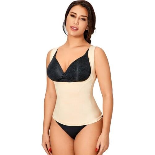 Womens Shapewear Open Bust Cami Tummy Control Plus Size Body Shaper