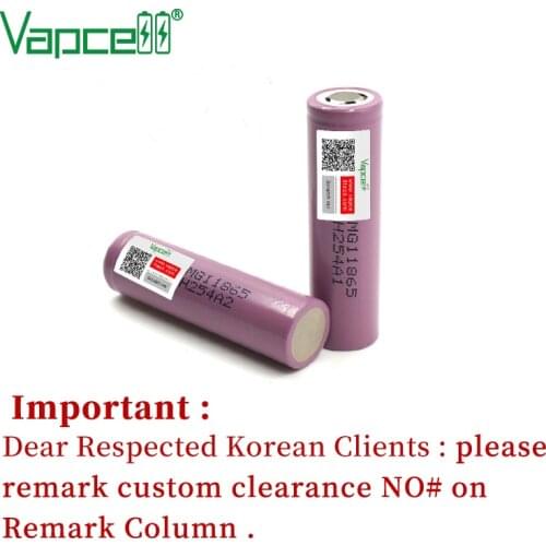Free shipping Vapcell original li-ion battery 18650 2900mAh 10A 18650 MG1 batteries flat / button top cells for power tools