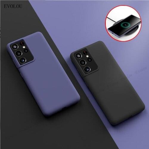 Case For Samsung Galaxy S21 S20 Ultra Liquid Silicone Phone Case For Samsung S20 Plus Solid Color Skin Shockproof Back Cover