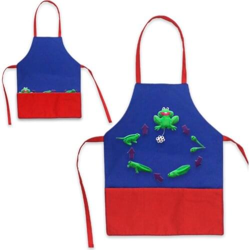 Cute Kids Children Kitchen Baking Painting Apron With Front Pocket Cooking Aprons For Baking Kids Education Interesting Toys