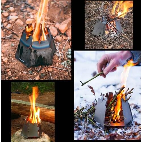 Camping/Backpacking Wood Stove for Hiking Picnic BBQ Outdoor Survival - Compact & Collapsible Camp Cooking Supplies