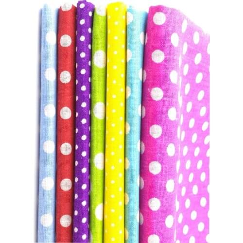 25x25cm Manual Cloth Fabric 7pcs Royal Wave Point Cotton Fabric For Sewing Quilting Patchwork Textile Doll Body Cloth BL033