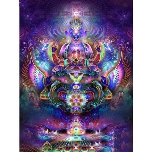 Buddha Printed Canvas 11CT Cross-Stitch DIY Embroidery Set DMC Threads Hobby Handmade Needlework Painting Room Decor Floss