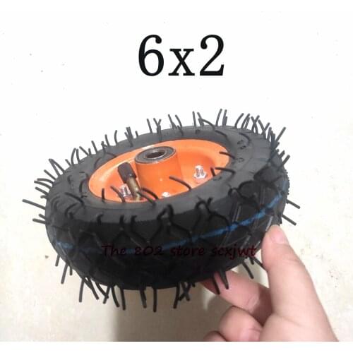 Good quality 6x2 Tyre with Rim 6 Inch 6*2 Pneumatic Wheel Tire Pump Trolley Cart Wheel Roller Caster Wheel Caster