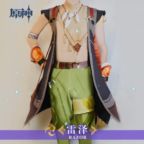 Genshin Impact Razor Leizei Game Suit Uniform Legend of Running Wolf Collar Cosplay Costume Halloween Outfit For Men New 2020