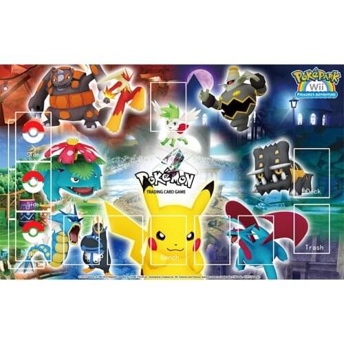 Pokemon Playmat Mat Board Game TCG Acessories Pikachu Venusaur Shaymin Rayquaza Animals Patterns Customizable