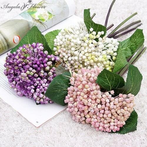 Artificial flower hydrangea fruits branch home wedding decor garland material photography props plastic plants Christmas gift