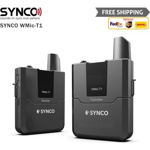 SYNCO WMic-T1 Microphone Transmitter Receiver Kit for Camera Phone 16 Channel Wireless Lavalier Microphone For Video Interview