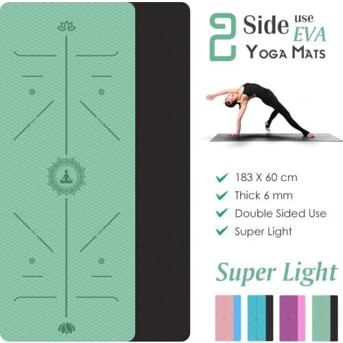 EVA Yoga Mat With Position Line Fitness Gymnastics Mats Double Layer Non-slip Beginner Sport Carpet Pads Women 6mm Mats Yoga
