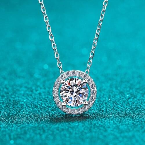 925 Sterling Silver Passed Diamond Test Perfect Cut Moissanite Round Bag Diamond Pendant Women Classic Jewelry Diamond Jewelry