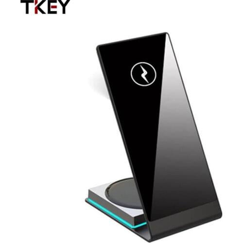 15W Magnetic Wireless Charger 2 in 1 Folding Mobile Phone Holder For IPhone 12 Airpods Series Desktop Phone Stand With LED Light