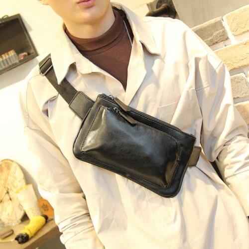 Xiao.p Fashion Mens High Quality Pu Leather Chest Bag Mens Waist Bag Small Shoulder Diagonal Bag Small Crossbody Backpack