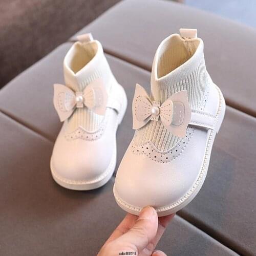 Fashion Short Boots For Kids Autumn Bow Boots Girls Boys British Styles Botas Soft Comfortable Sport Shoes Birthday Gift