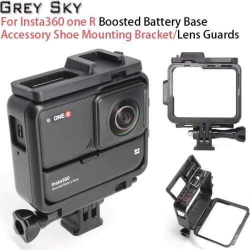 For Insta360 One R Boosted Battery Base Mounting Bracket With Cold Shoe/ Lens Guard for Dual-Lens 360 Mod Accessories