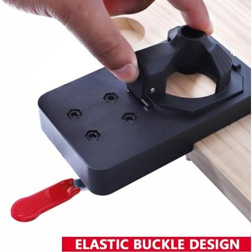 Woodworking Hole Drilling Guide Locator 35mm Hinge Boring Jig With Fixture Aluminum Alloy Hole Opener Template Door Cabinets