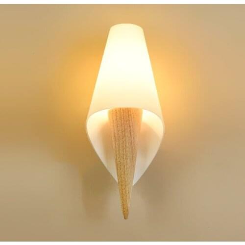 Oak Glass Wall Lamp Living Room Decoration Mirror Light Bedroom Lamp Nordic Wall Lamp Led Lamparas De Techo Colgante Moderna