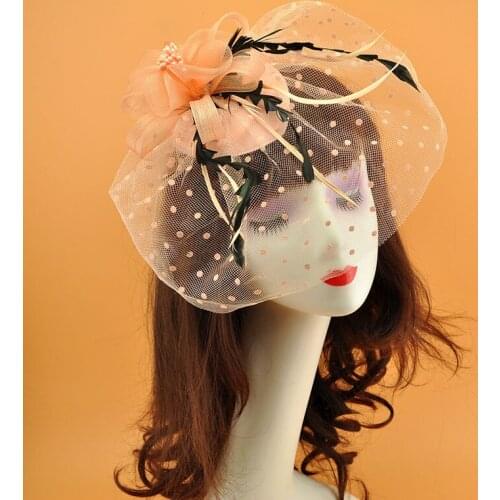 New arrival Fascinator Hat for Women Party Headband Wedding Cocktail Flowers Mesh Feathers Hair Clip Party Headwewar for Girls