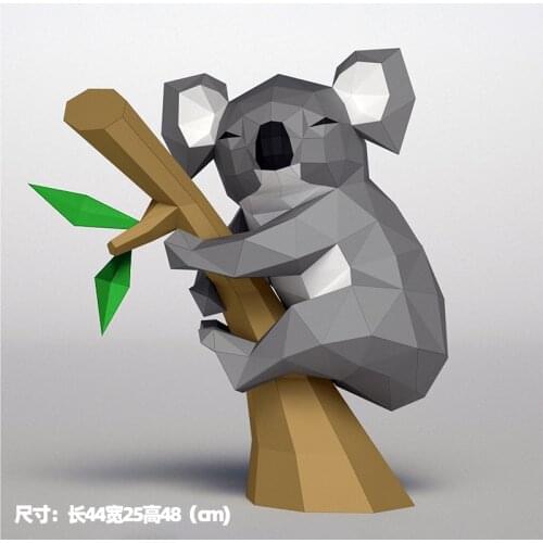 Huge Sleeping Koala Paper Model Australian Animals Papercraf Handmade 3D Paper Art Model Home Floor Decoration Adult DIY Toys