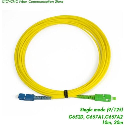 2pcs SC/UPC-SC/APC Fiber Patchcord-SM(9/125) G652D, G657A1 or G657A2-10m or 20m-3.0mm Cable / Jumper