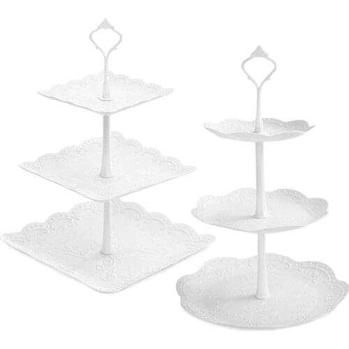 Cupcake Stand,2Pack 3-Tier Dessert Plates Mini Cakes Fruit Candy Display Tower Cookie Tray Rack Buffet Holder Cake Stand