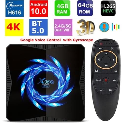 Android 10 TV BOX X96Q MAX Smart TV Box Allwinner H616 4GB 64GB 2.4G&5G Dual WiFi BT5.0 4K HDR 3D Set Top Box Media Player