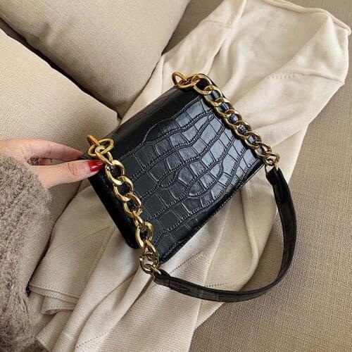 Stone Pattern PU Leather Shoulder Simple Bags For Women 2020 Chain Mini Fashion Travel Handbags and Purses Cross Body Bag