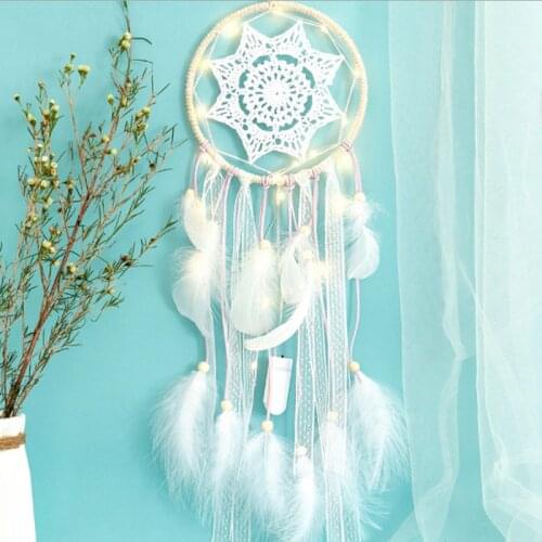 Romantic Lace Weave Wind Chime Hanging Ornaments Dreams Catcher Home Decor Bedroom Living Room Wall Decorative Pendant Wedding
