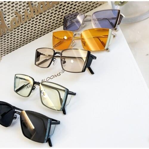 2021 new sunglasses male Korean version of rectangular flat glasses fashion square sunglasses female small sunglasses