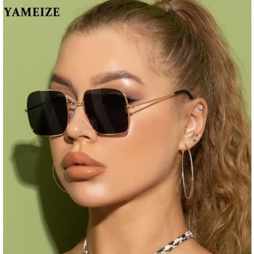 Classic Retro Square Sunglasses Women Metal Frame Pilot Sunglasses Vintage Driving Eyewear Female Eyeglasses Oculos De Sol Gafas