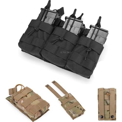 Tactical AK AR M4 AR15 Rifle Pistol Magazine Pouch Hunting Shooting Airsoft Cs Army Single Double Triple Mag Carrier MOLLE Pouch
