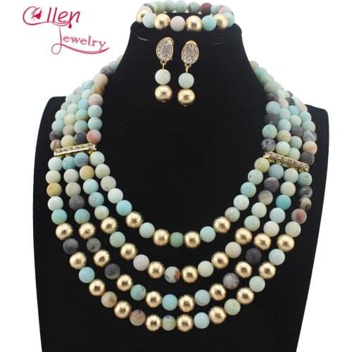 Splendid Masquerade Beaded African Fashion women necklace Set earrings Nigerian Wedding Jewelry Set Free Ship W13753