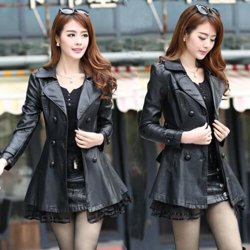 2021 Autumn Women Faux Leather Jacket Female Casual Loose Soft Pu Punk Leather Coats Ladies Outerwear PU Leather Coats H1078