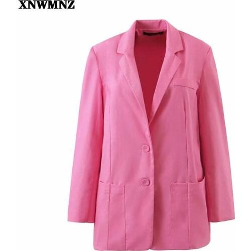 2021 Women Fashion Cool Pink Blazer Ladies Sexy Cotton loose Jackets coat Female Elegant oversize Suits Chic Girls Cute Top