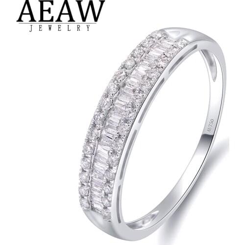 18k White Gold 0.48CTTW Real Natural Diamond Wedding Ring For Women Diamond Halo Engagement Ring Classic Gift for Lady