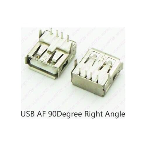 10PCS B-A Type Connector Female / 90Degree Right Angle Feet / Female USB Socket /USB Jack