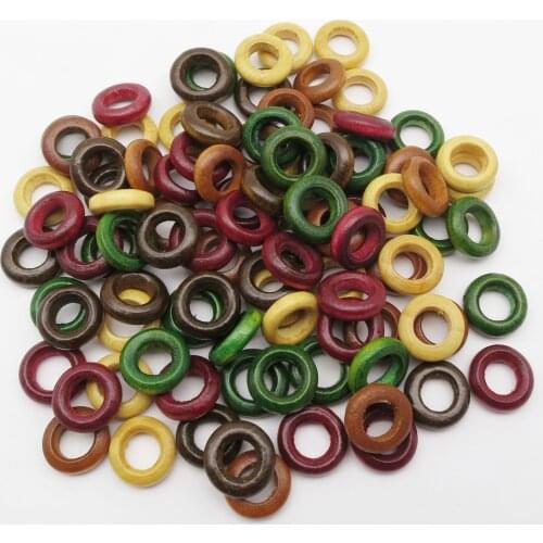 20pcs-50pcs Wooden different 3 colors Crochet Braid hair braid dread Dreadlock Beads Tube Ring For Jewelry accessories