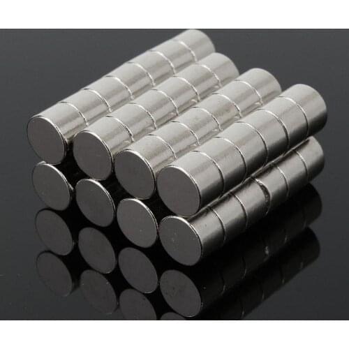 50Pcs 6x4mm N50 Super Strong Round Disc Blocks Rare Earth Neodymium Magnets Fridge Crafts For Acoustic Field Electronics