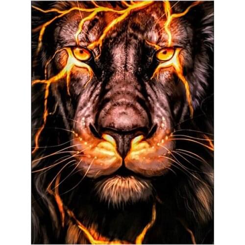 5D DIY Full Square/Round Diamond Painting Lion 3D Embroidery Cross Stitch Rhinestone Mosaic Home Decor Art YC105
