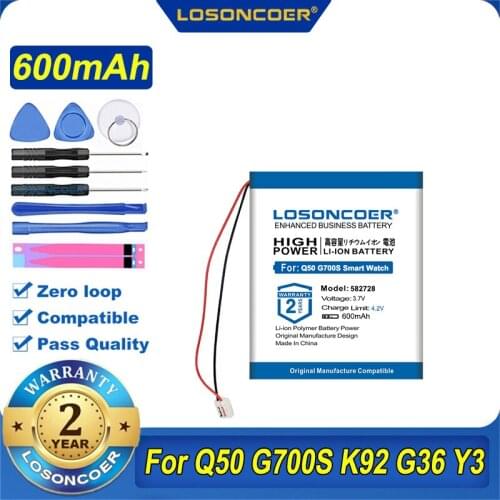 582728 Battery For Q50 G700S K92 G36 Y3 Smart Watch MP3 MP4 Bluetooth Headset phone GPS speaker PDA notebook Tablet PC E-book