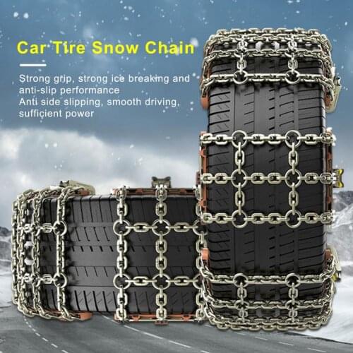 6PCS Wheel Chain Car Tire Snow Chain Anti-slip Anti-wear Steel Chain For Car Truck For Ice, Snow, Mud Road Ground Safety