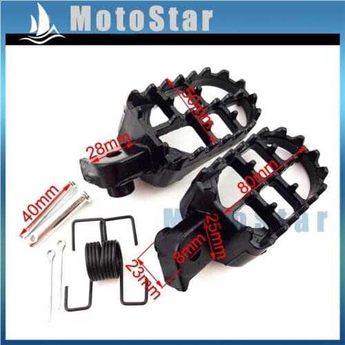 Black Aluminium Foot Rest Footpegs For Pit Dirt Motor Bike Motorcycle XR50R CRF 50 CRF70 CRF80 CRF100F