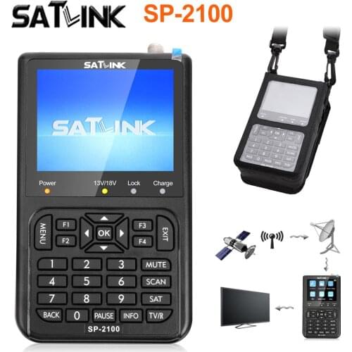 SATLINK SP-2100 HD DVB-S/S2 MPEG-2/4 Digital Satellite Signal Finder Meter 3.5 Inches LCD Color Screen SP 2100 Better than 6906