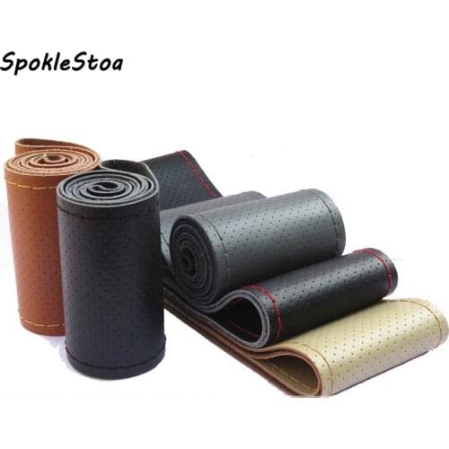 For passat for polo for lavida car steering wheel cover steps leaps set car cover pu leather wheel hub