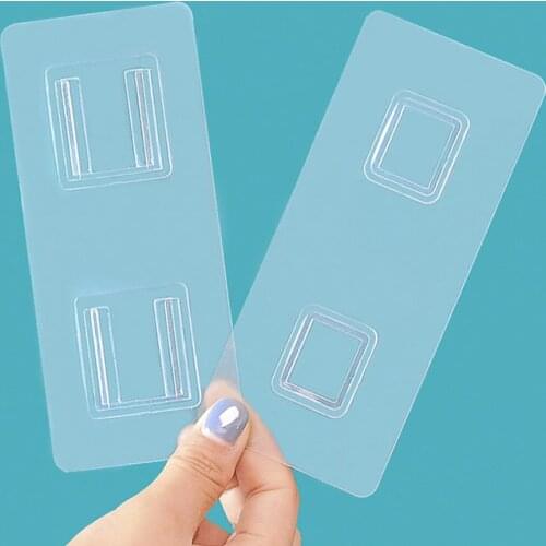 Double-Sided Adhesive Hook Sticky Wall Hooks for Picture Hanging Kitchen Bathroom Plastic Mount Hanger Rack Strong Adhesive Hook