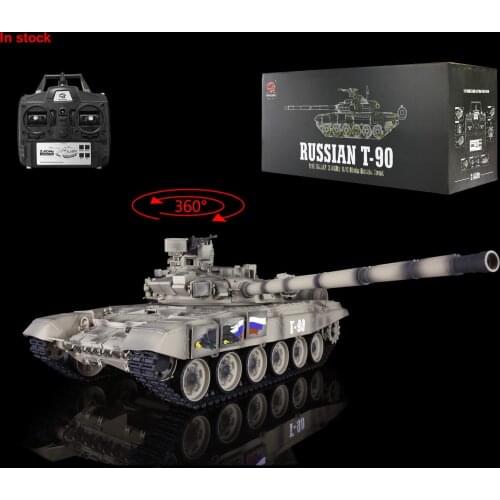 Heng Long Russia T90 1/16 Yellow 7.0 Plastic RTR RC Tank 3938 W/ 360° Turret Gift TH17859-SMT4