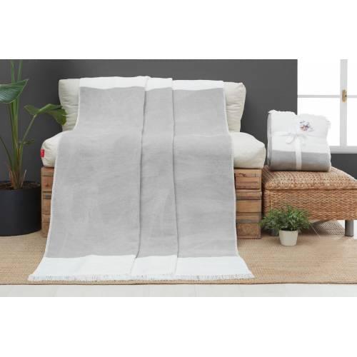 High Quality Cotton Tv Enjoyed Blanket 127 X155cm Another Gray White World Famous Turkish Textile Manufacturing Price